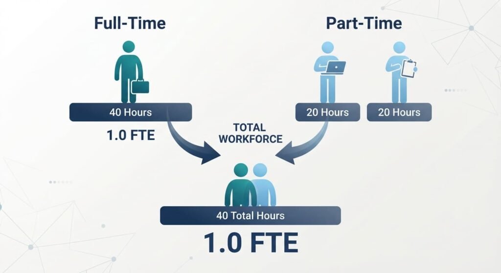 Full-time and part-time employee hours combined into full-time equivalents